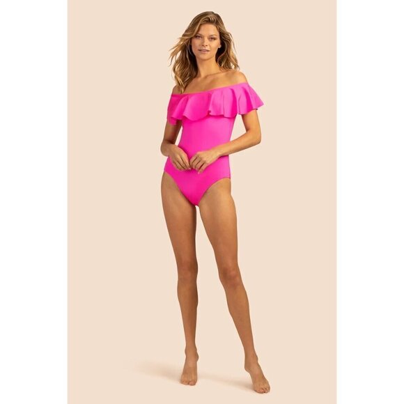 💕TRINA TURK💕 Monaco One Piece Bandeau ~ Pink Pop 2 NWT - Picture 5 of 12